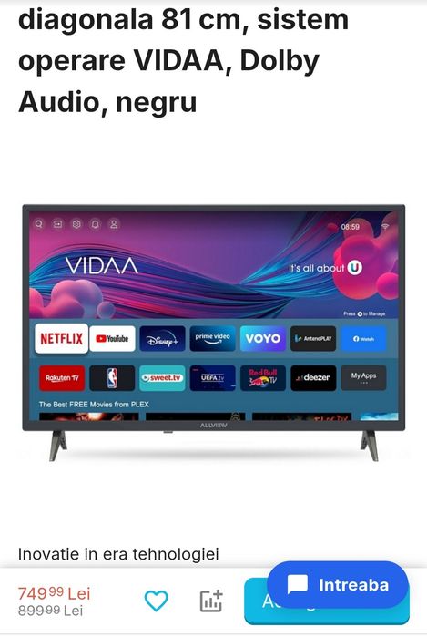 TV smart Allview 81 cm