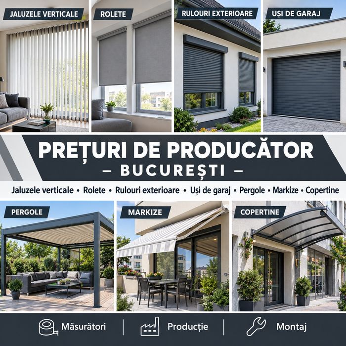 Pergole Usi Garaj Jaluzele Rolete Plase Insecte  Marchize Copertine Automatizari