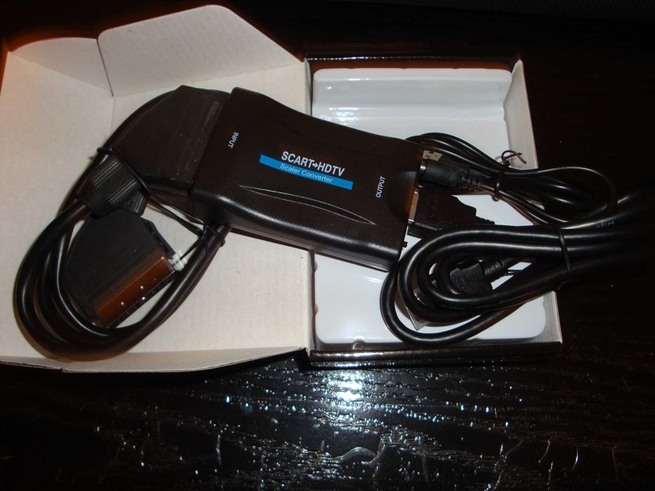 adaptor TV scart la HDMI FULL HD convertor video + cablu Scart + HDMI