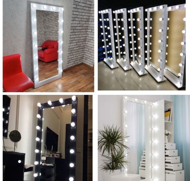 Гримёрное зеркало с лампами