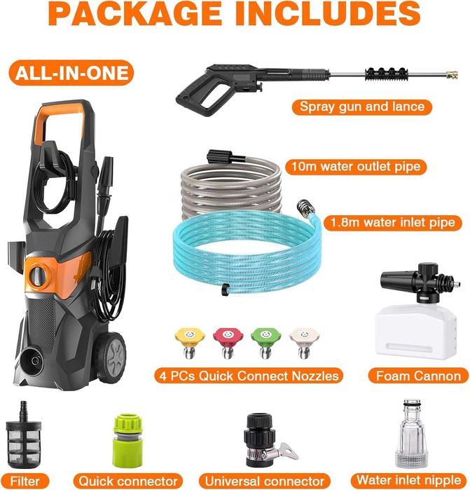 НОВА Водоструйка  с високо налягане, 200 бара, 3000 W, 540 л