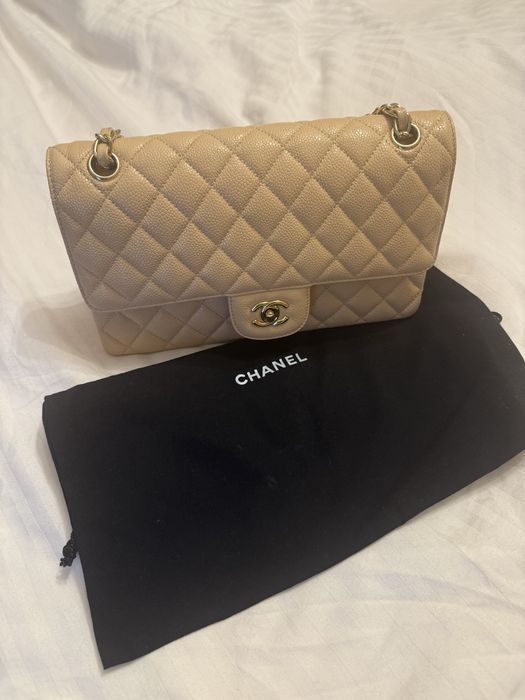 Geanta din piele, crem