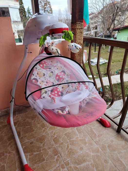 Електрически шезлонг и люлка Caretero - Bugies, Red