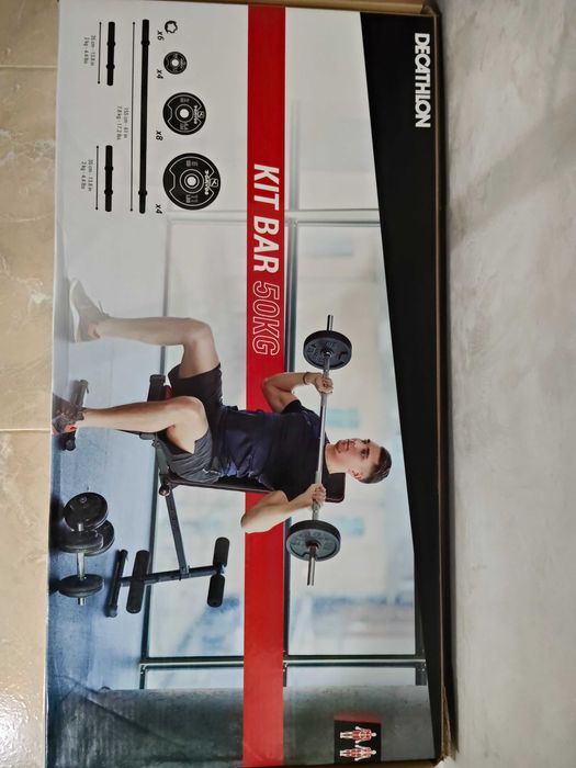 Set gantere bodybuilding 50 kg cu discuri