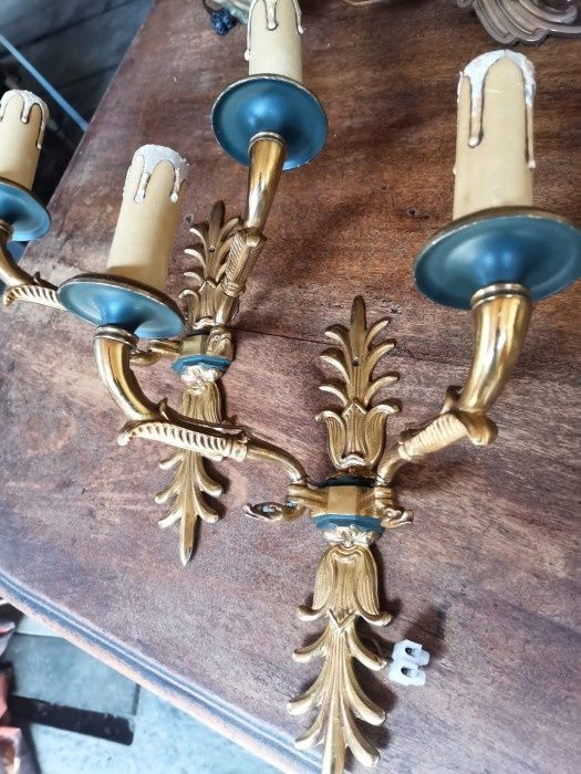 Eleganta pereche de aplice din bronz masiv in stilul francez Empire ,p