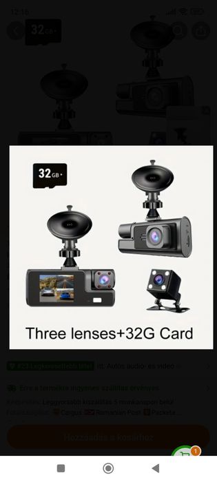 Cameră auto  ,supraveghere în 3 puncte i