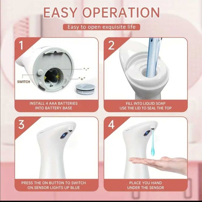 Dozator automat dispenser de sapun cu senzor, ABS/PP capacitate 200 ml