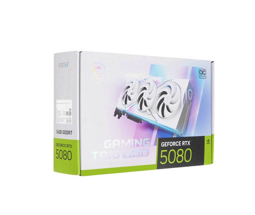 - Видеокарта MSI RTX 5080 GAMING TRIO OC WHITE 16GB (912-V531-049)