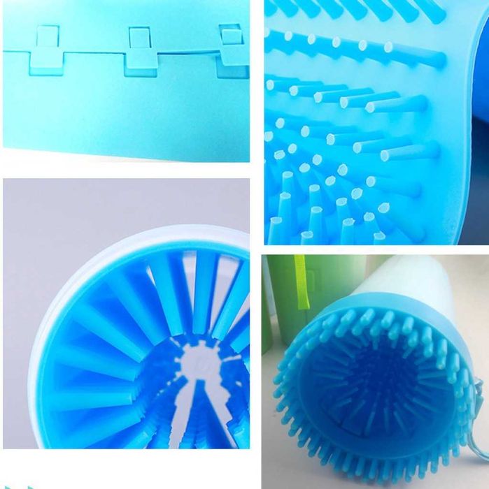 Уред със силиконови ресни за почистване на лапи на домашни любимци