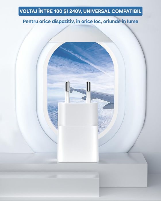 Încărcător dual Usb-UsbC. Fastcharge. Iphone/Android. Orice dispozitiv