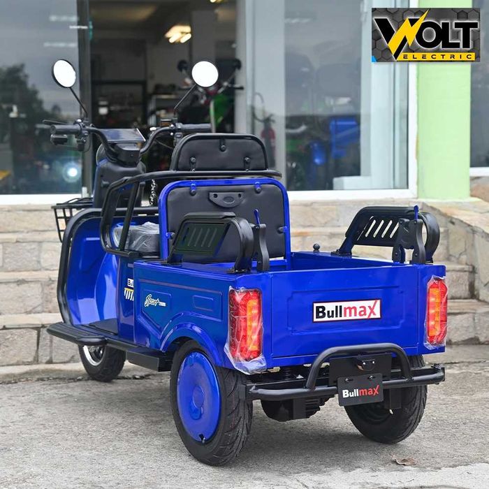 Двуместна CARGO електрическа триколка BULLMAX A10 CE, 60V, 2800W, 20Ah, 24м.гаранция и сертификат