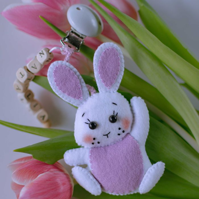 Accesoriu ghiozdan iepuraș / Breloc iepuraș pluș