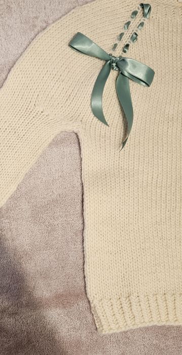 Pulover lana 100% dama tricotat manual marimea M