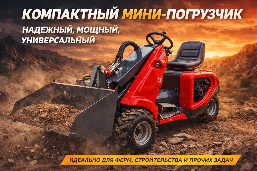Мини погрузчик, фронтальный, полный привод.