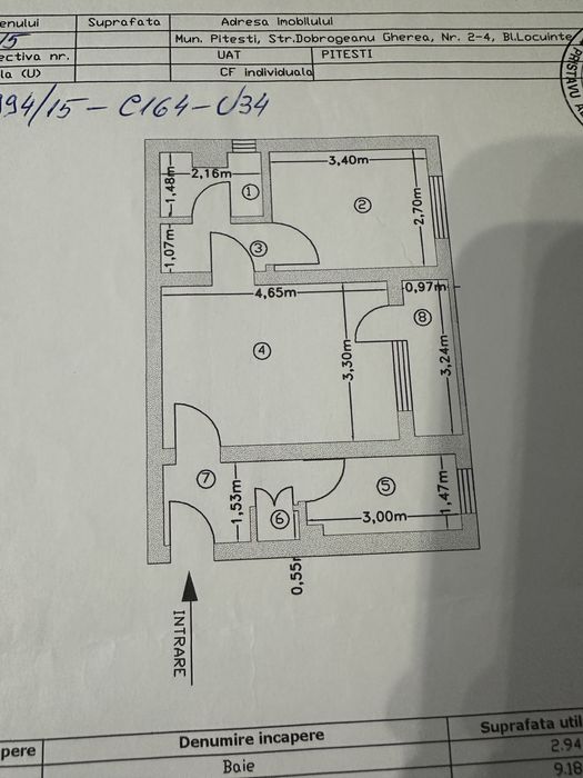Apartament 2 camere semidecomandat 41 m parter zona CPL/ Rolast