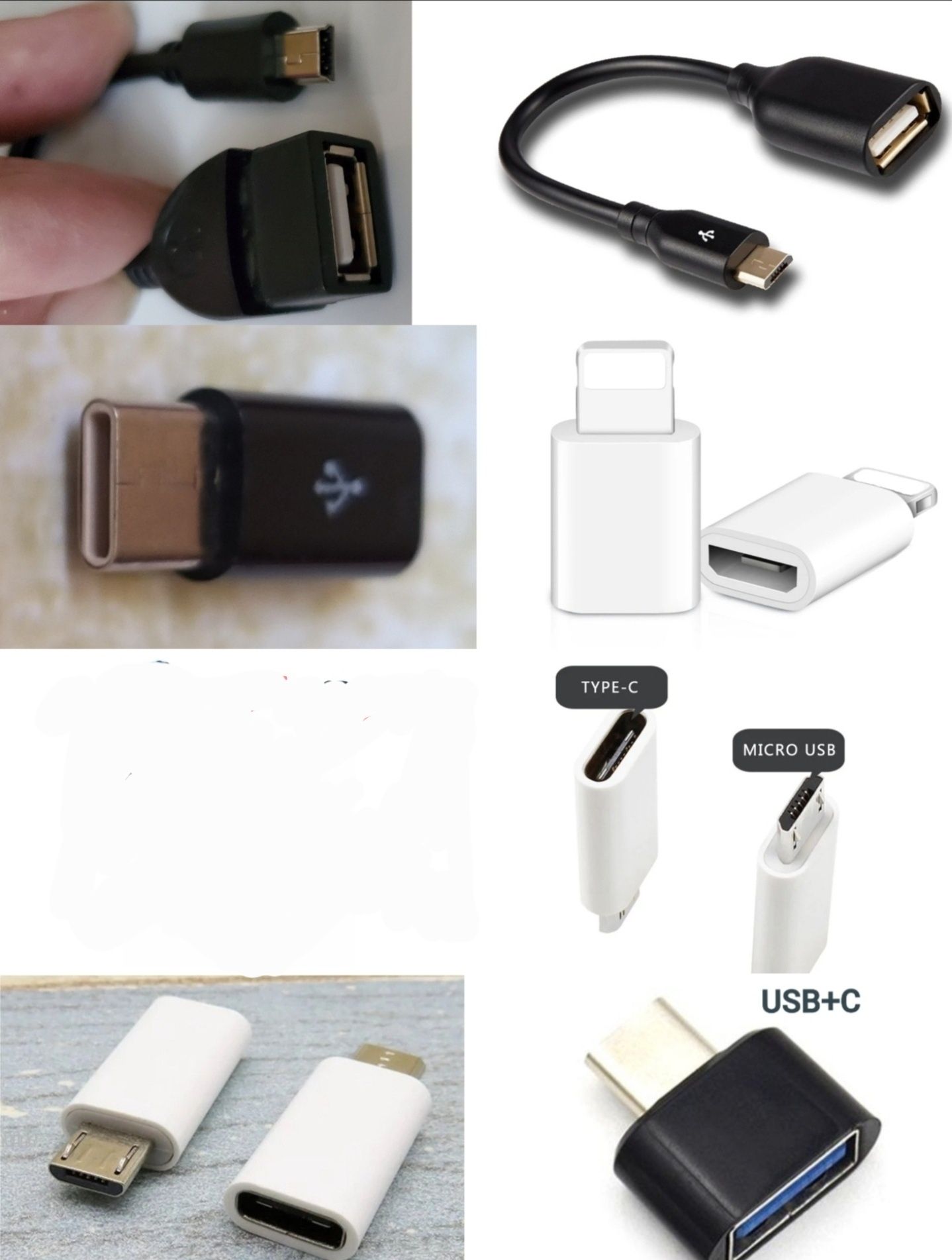 Micro USB, C, Iphone переходник- адаптер, зарядный кабель: 1 000 тг. -  Аксессуары для планшетов / эл. книг Жезказган на Olx