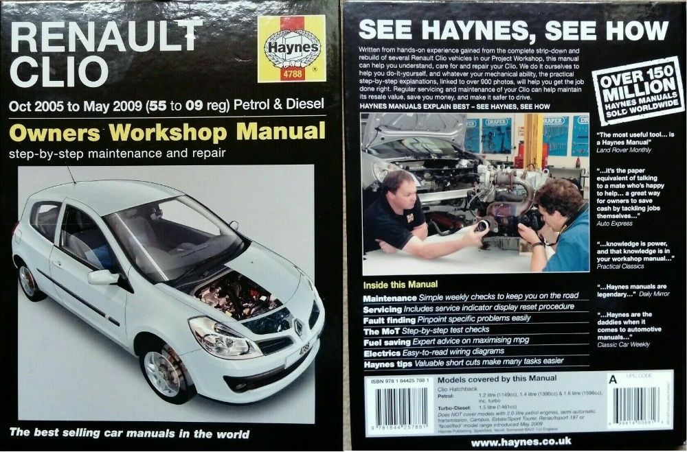 Manual auto Haynes Renault Clio, Megane, Scenic, Laguna