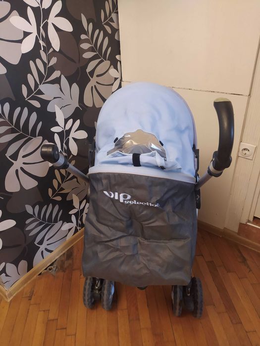 Лятна детска сгъваема количка Chipolino Elleganza светло синя - сива