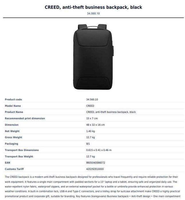 rucsac pentru  laptop 15'6  USB charger