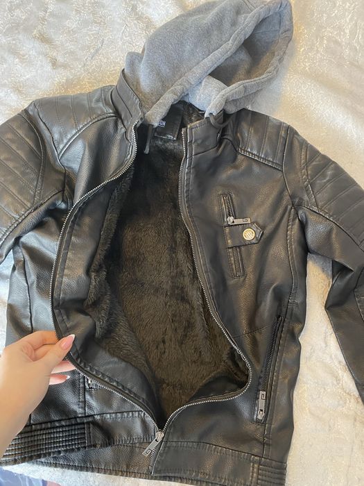 Мъжко зимно дебело-кожено яке