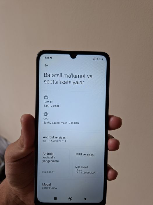 Redmi 13C 8/256 holati yaxshi
