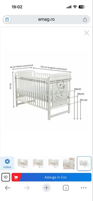 Pătuț din lemn BabyNeeds