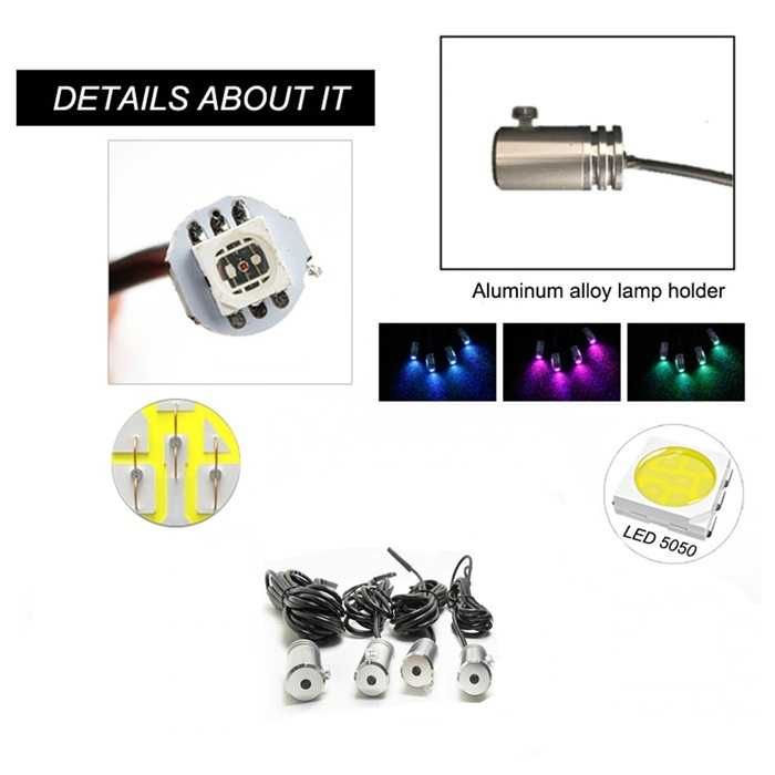 LED светление за кола, светлини за интериор, iOS и Android, 12V, RGB