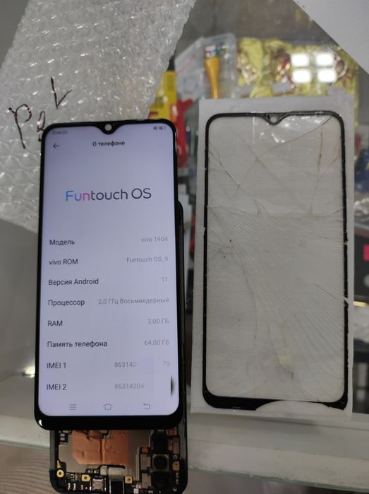 замена основного стекла дисплея телефона samsung, oppo, vivo, huawei,