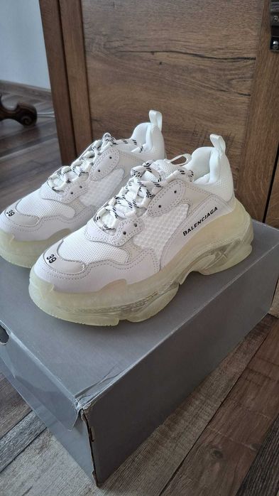 Balenciaga Triple S Clear Sole White 544351 [ 39 ]