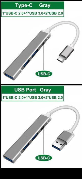 Usb hub 3.0 адаптер переходник type C USB A юсб тройник концентратор