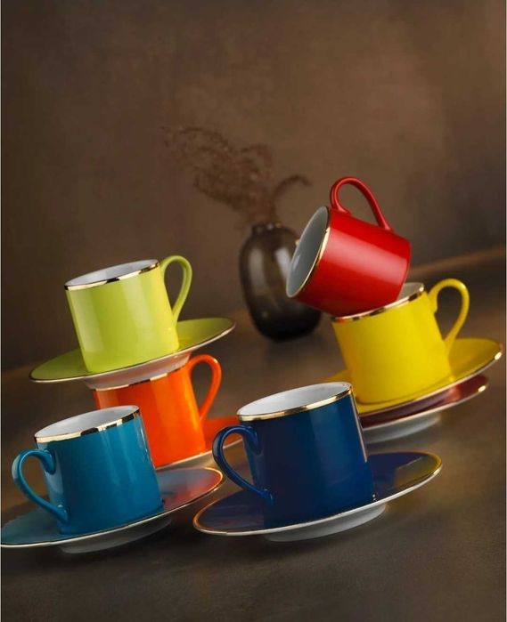 Сервиз за кафе ,12 части многоцветен