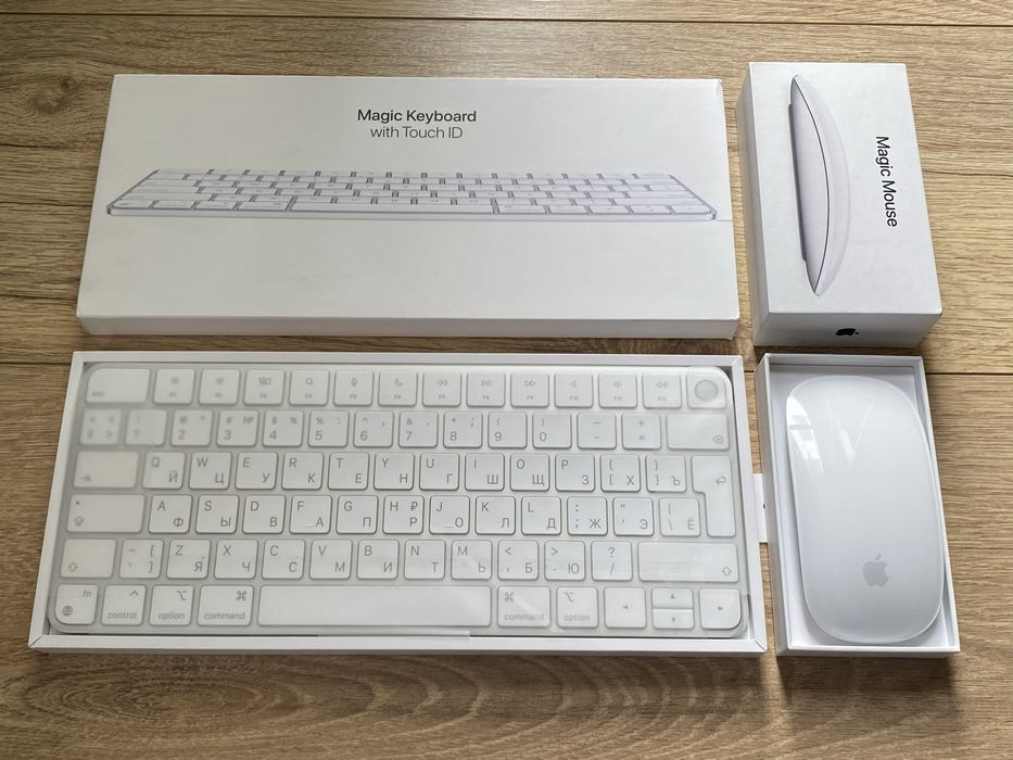 Клавиатура Apple Magic Keyboard с Touch ID и Мышка Magic Mouse