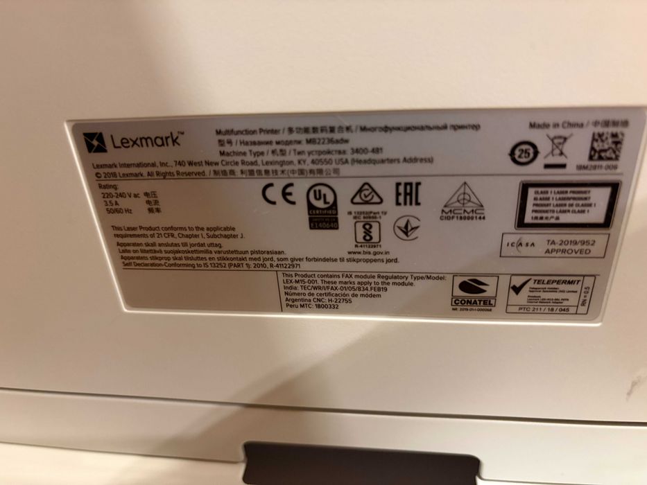 Imprimanta Lexmark MB2236adw WiFi ADF laser multifunctionala scan fax