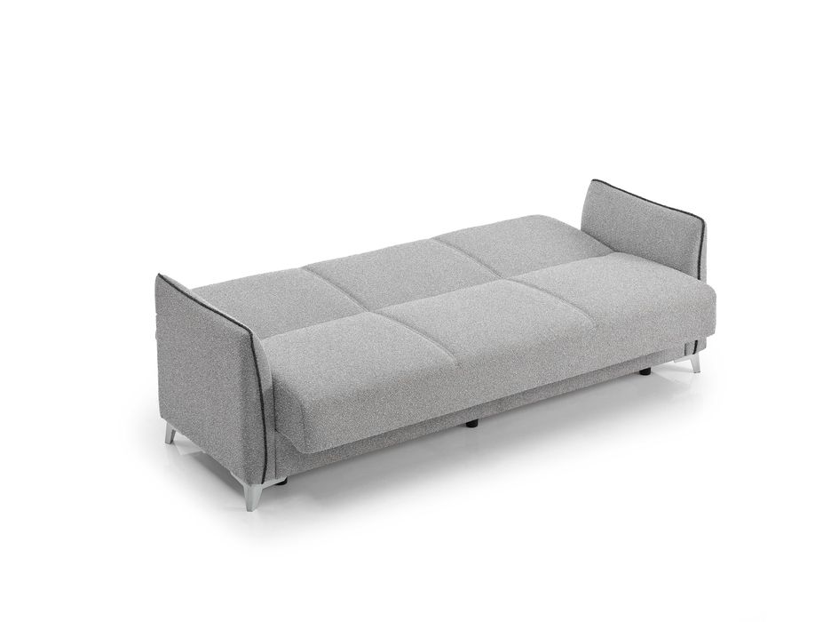 Canapea extensibilă Sofya, 3 locuri, gri deschis, depozitare,212*86*93