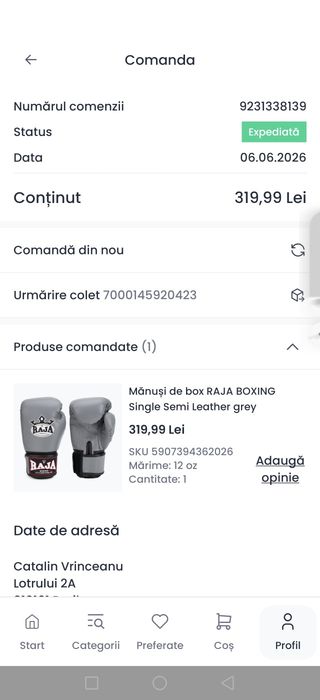 Mănuși box RAJA 12oz