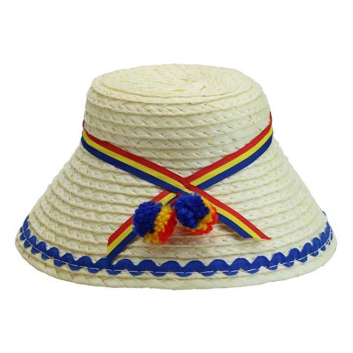 Pălărie,clop mare din paie,albastru sau rosu,oșan(maramureșeană),nouă