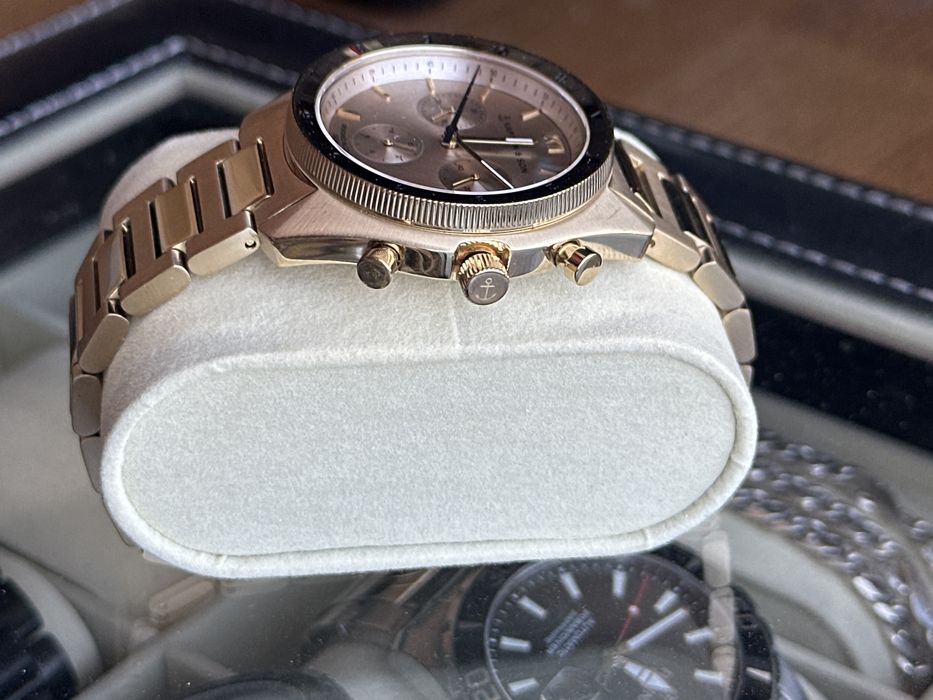 Ceas Kapten & Son Rise Small Light Gold Cream Steel Sapphire Crystal