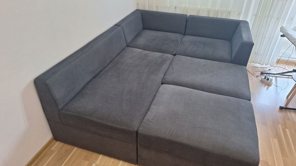 Canapea modulară cu sertar pentru depozitare