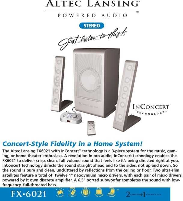 Boxe ALTEC LANSING FX6021 raritate de calitate !