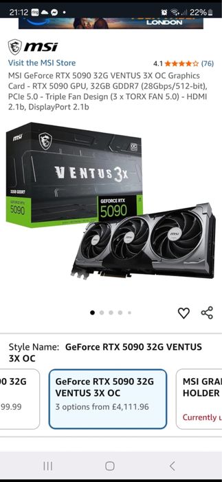 GeForce RTX™ 5090 32G VENTUS 3X OC
