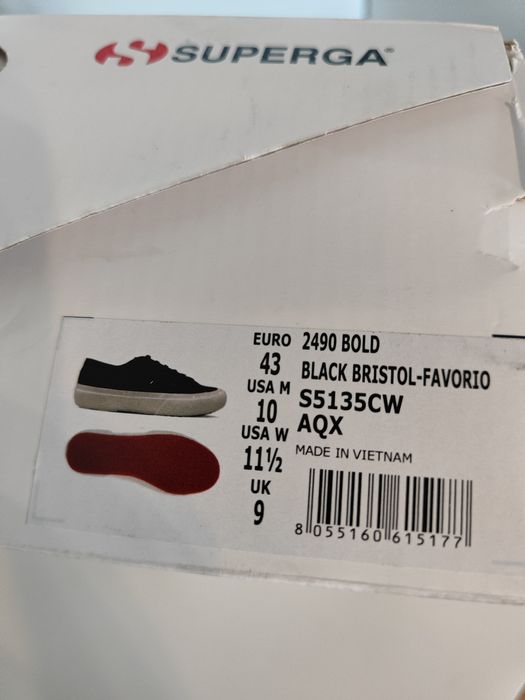 Новые кеды Superga размер 43