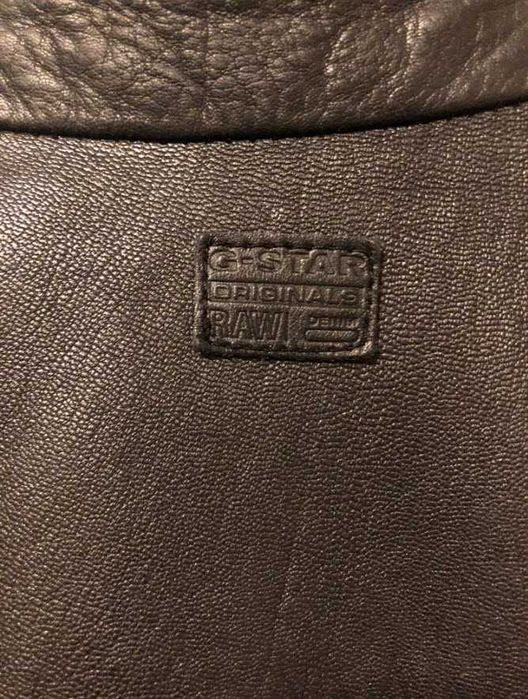 G-star Raw черно вталено яке от изцяло естествена кожа, размер XS/S