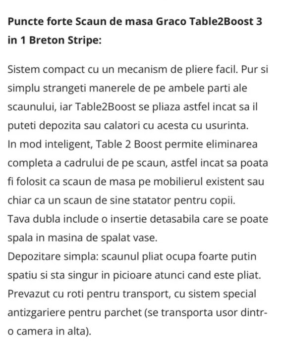 Scaun de masa pentru copii Graco Table2Boost