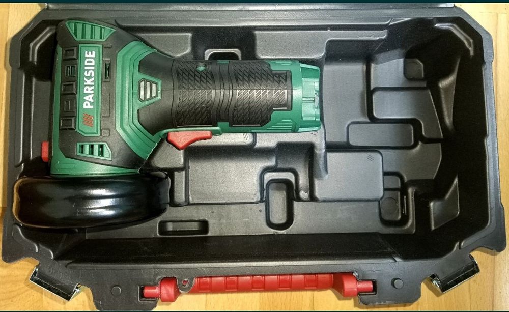 Parkside mini flex polidisc polizor pe baterie 12V 4A 5A 2A încărcător