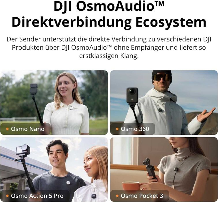 DJI Mic Mini Безжичен Микрофон, (2 Transmitters, 1 Receiver, Charging Cradle)