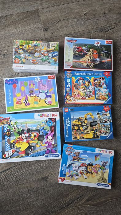 ЛОТ от пъзели за 5+ Ravensburger, Trefi на Peppa Pig  Mickey Mouse Paw Patrol Planes саломети Пепа Пиг  Мики Маус Пес Патрул
