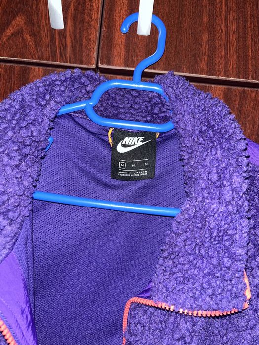 vesta nike sherpa fleece gilet purple orange