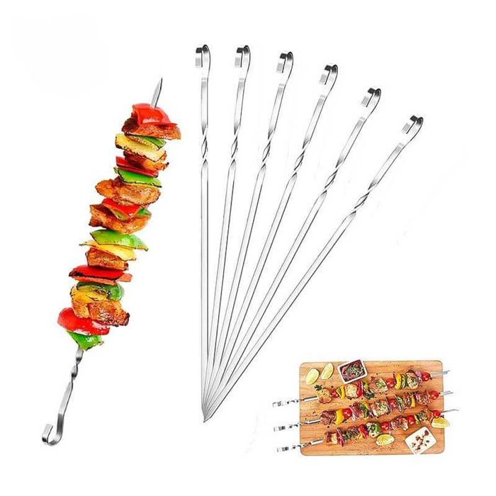 Шишчета от неръждаема стомана, 6 броя, 45 см, за многократна употреба