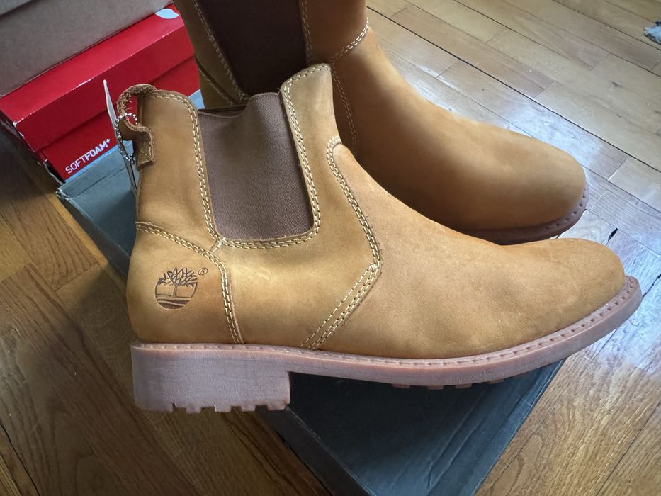 Ботинки Тимберланд челси натуральный нубук