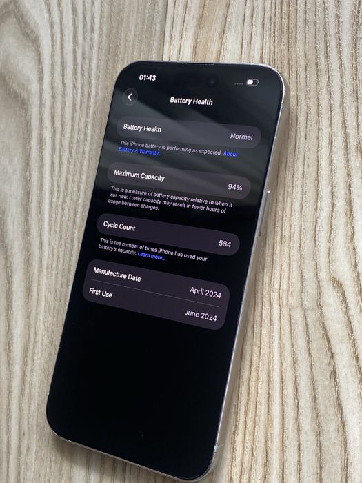 iPhone 15 PRO MAX , 256 GB , 94 % Bateria